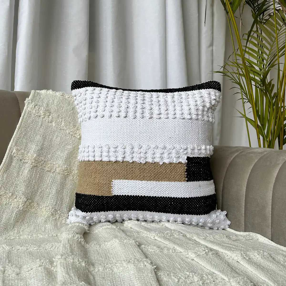 Comfort and Style: 16x16 Inch Cotton Boho Cushion Cover | Export House