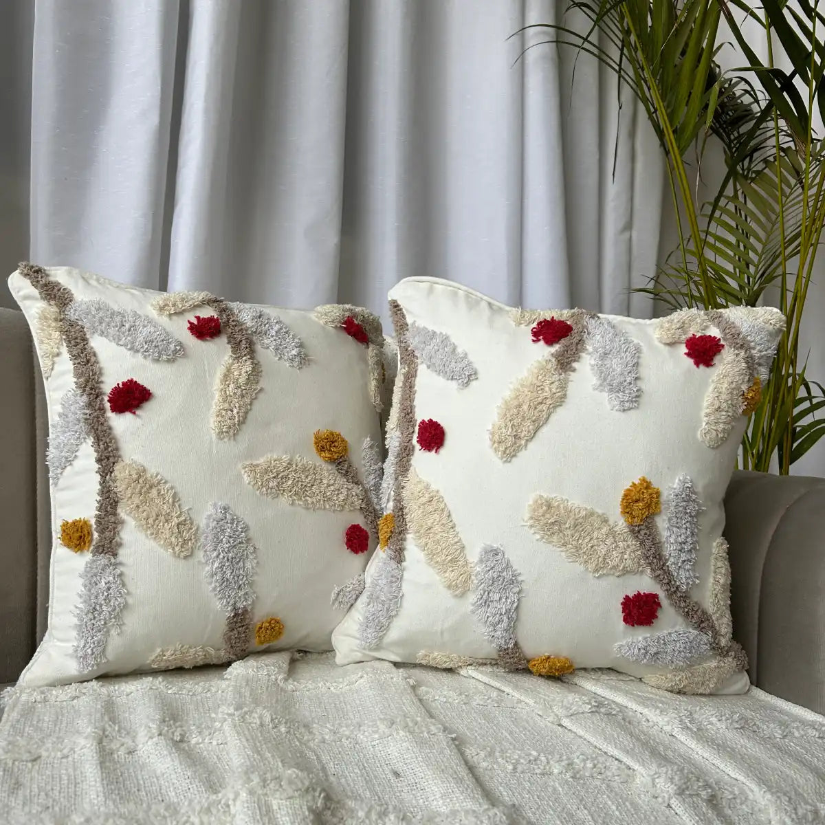 Cherry Blossom bliss -Tufted Premium Cushion Cover