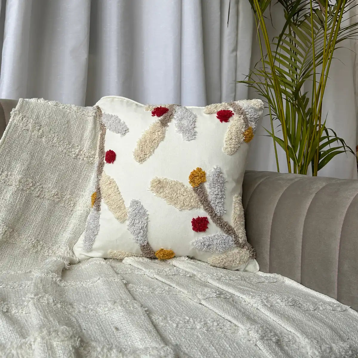 Cherry Blossom bliss -Tufted Premium Cushion Cover