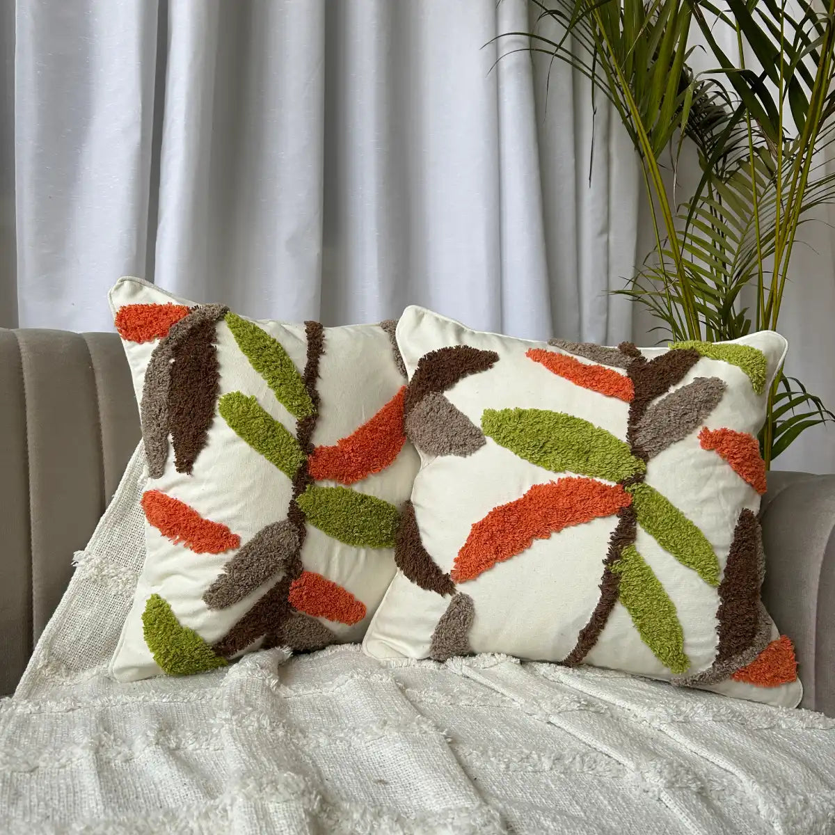 Earthy petal fusion - Premium Cushion Cover