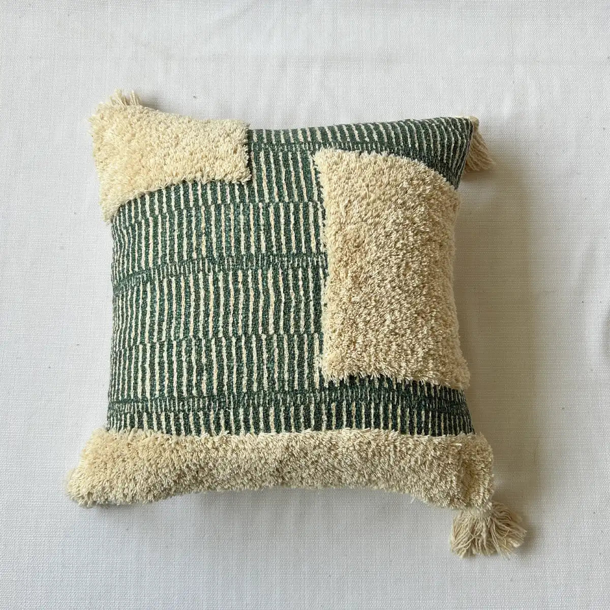 Verdant elegance - Tufted Premium Cushion Cover