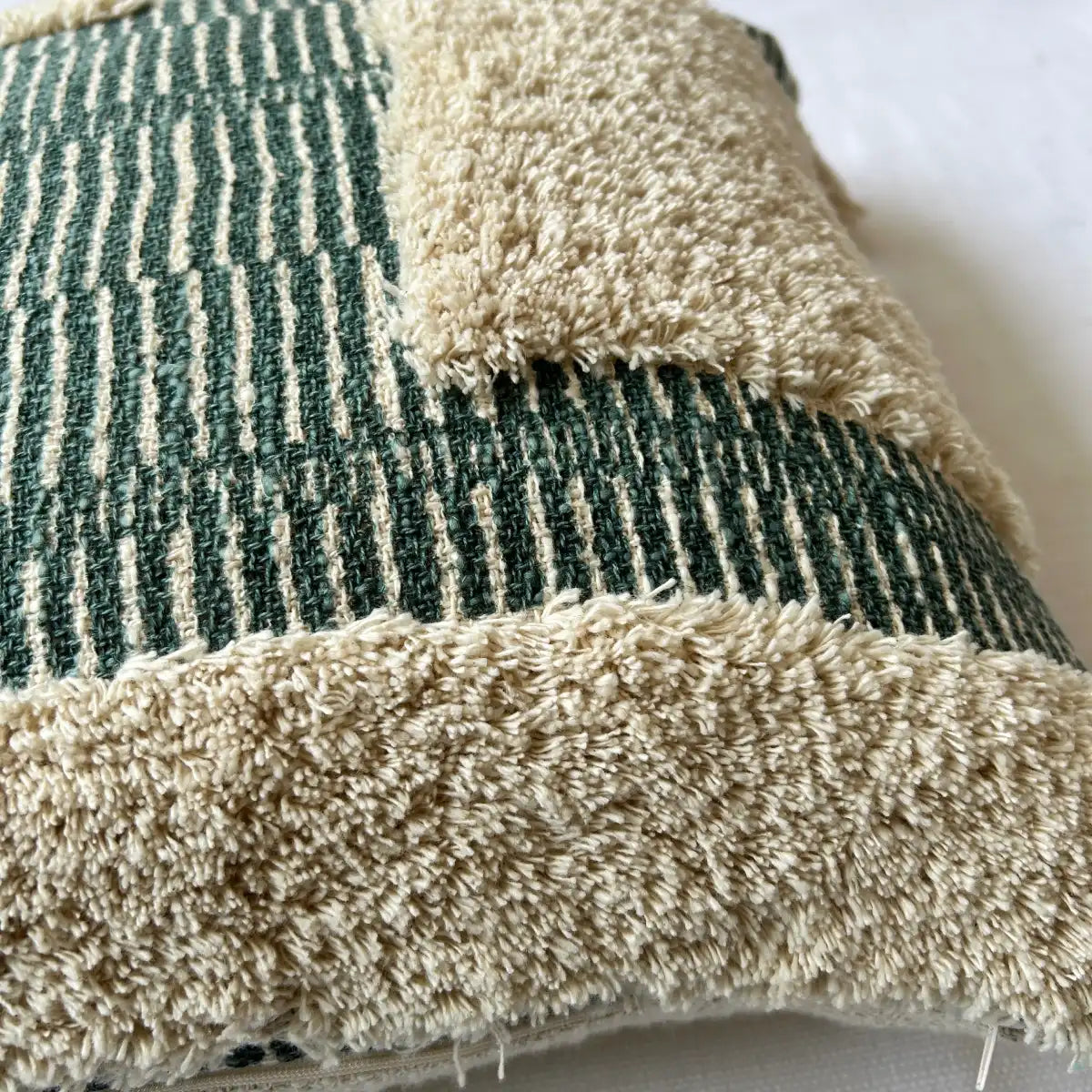 Verdant elegance - Tufted Premium Cushion Cover