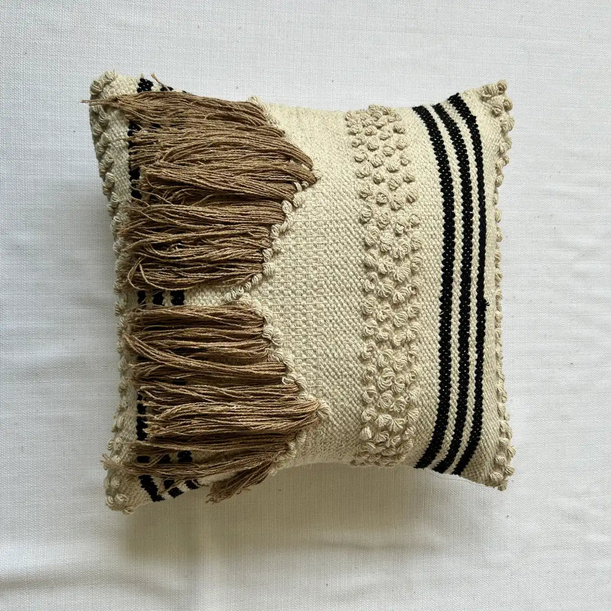 Striped fringe - Premium Cushion Cover