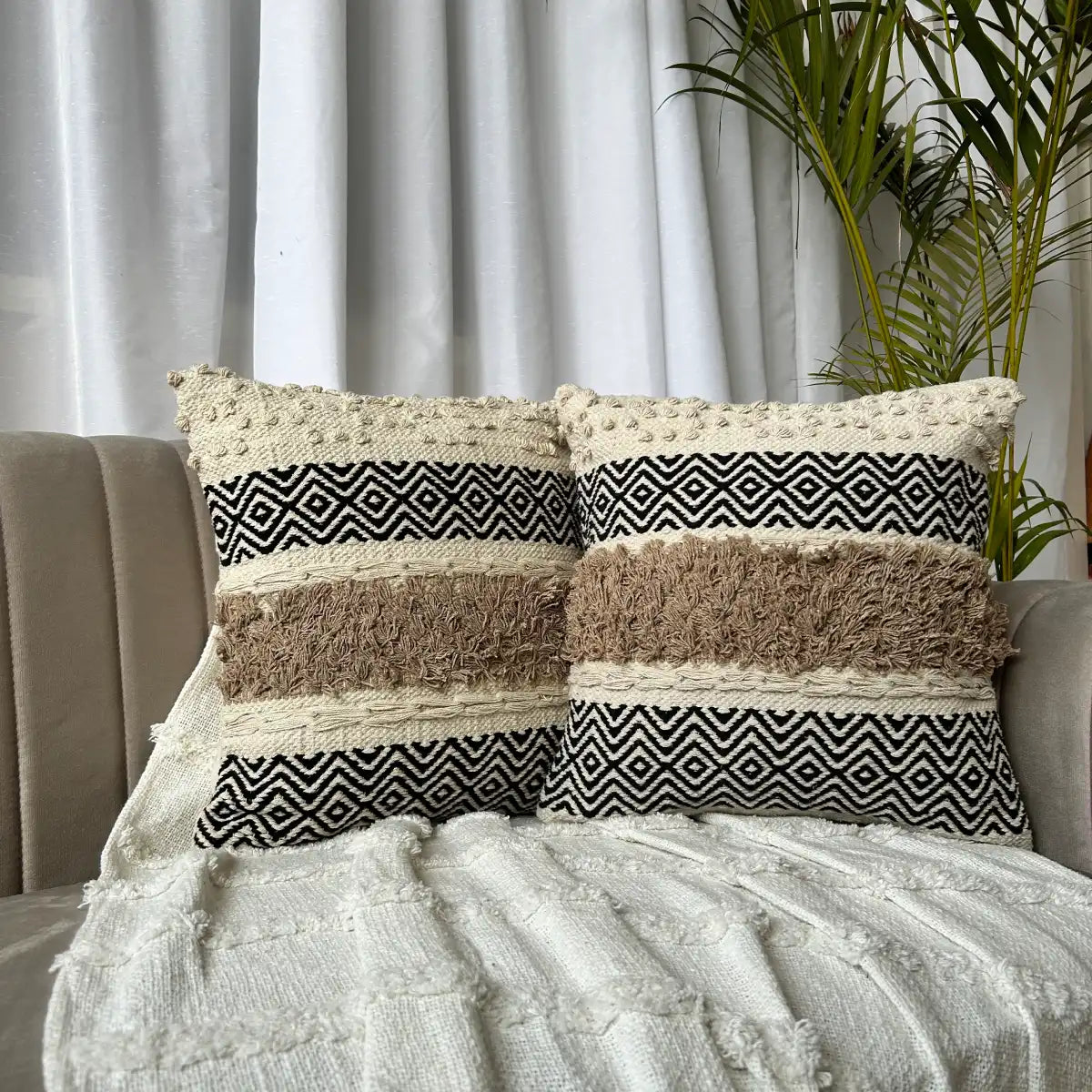 Upgrade Your Space with a 16x16 Inch Cotton Boho Cushion Cover