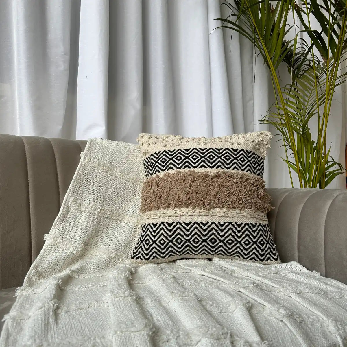 Upgrade Your Space with a 16x16 Inch Cotton Boho Cushion Cover