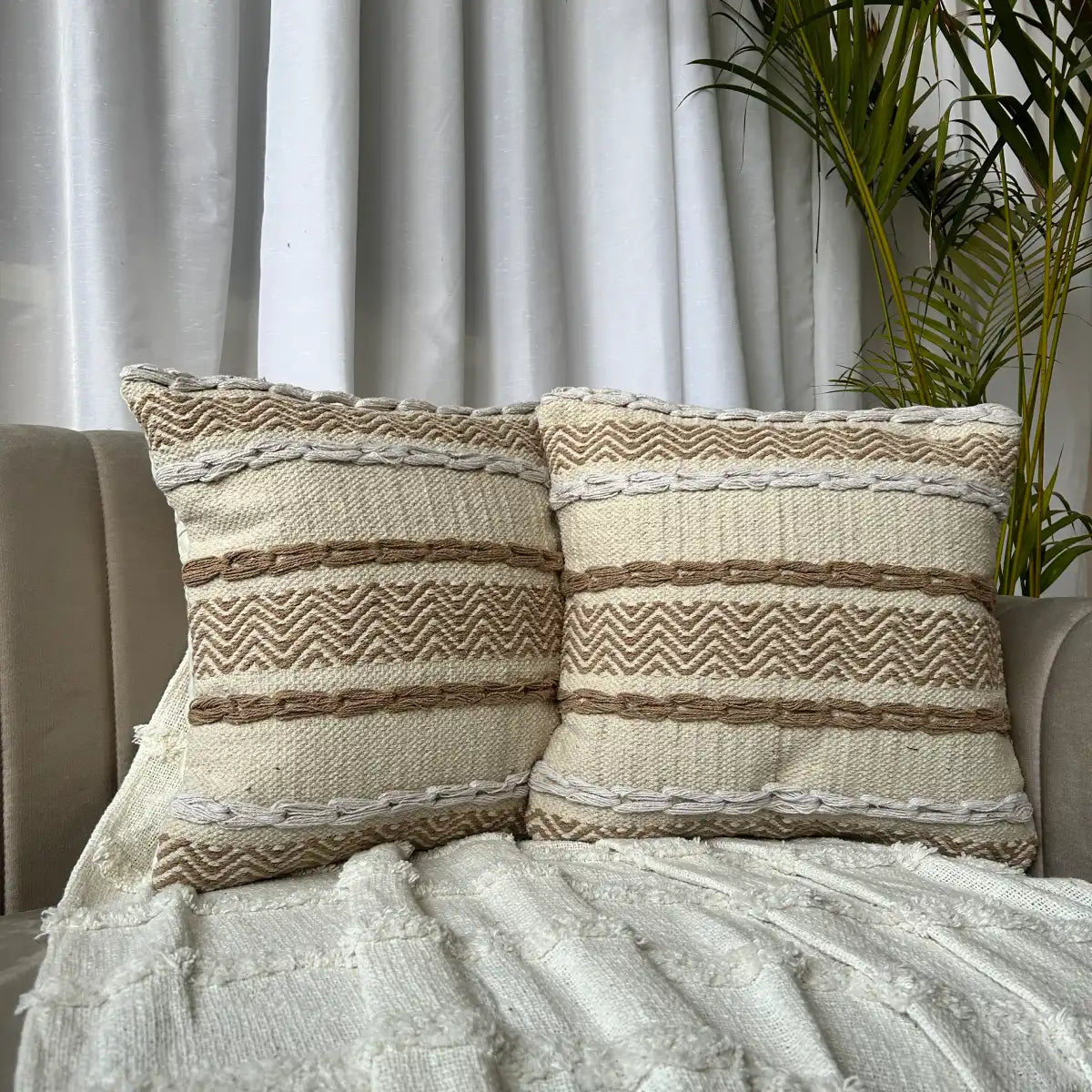 Boho Vibes: 16x16 Inch Cotton Cushion Cover for Cozy Living | Export House