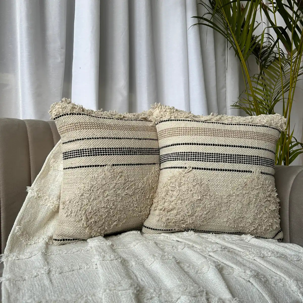 Boho Chic: 16x16 Cotton Cushion Cover | Export House