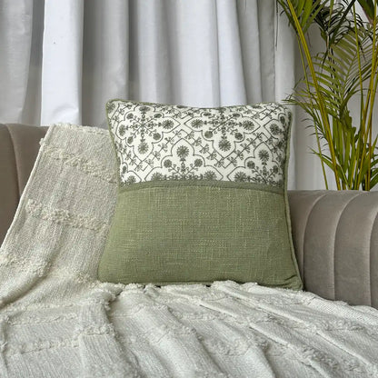 Sage Linen Symmetry - Premium Cushion Cover