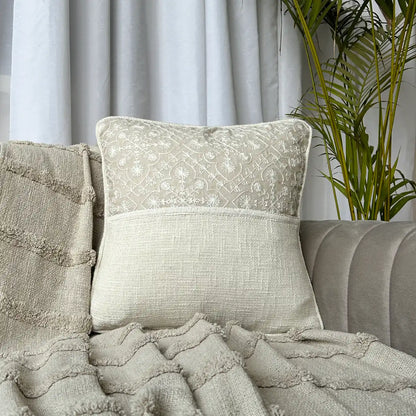 Half & Half Linen Elegance - Premium Cushion cover