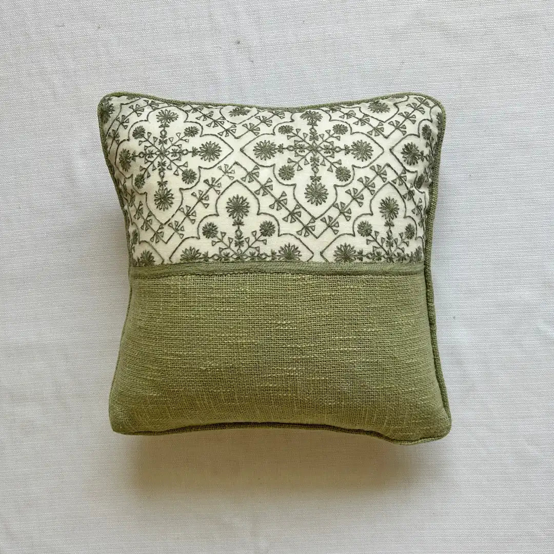 Sage Linen Symmetry - Premium Cushion Cover