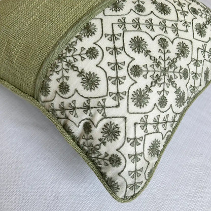 Sage Linen Symmetry - Premium Cushion Cover