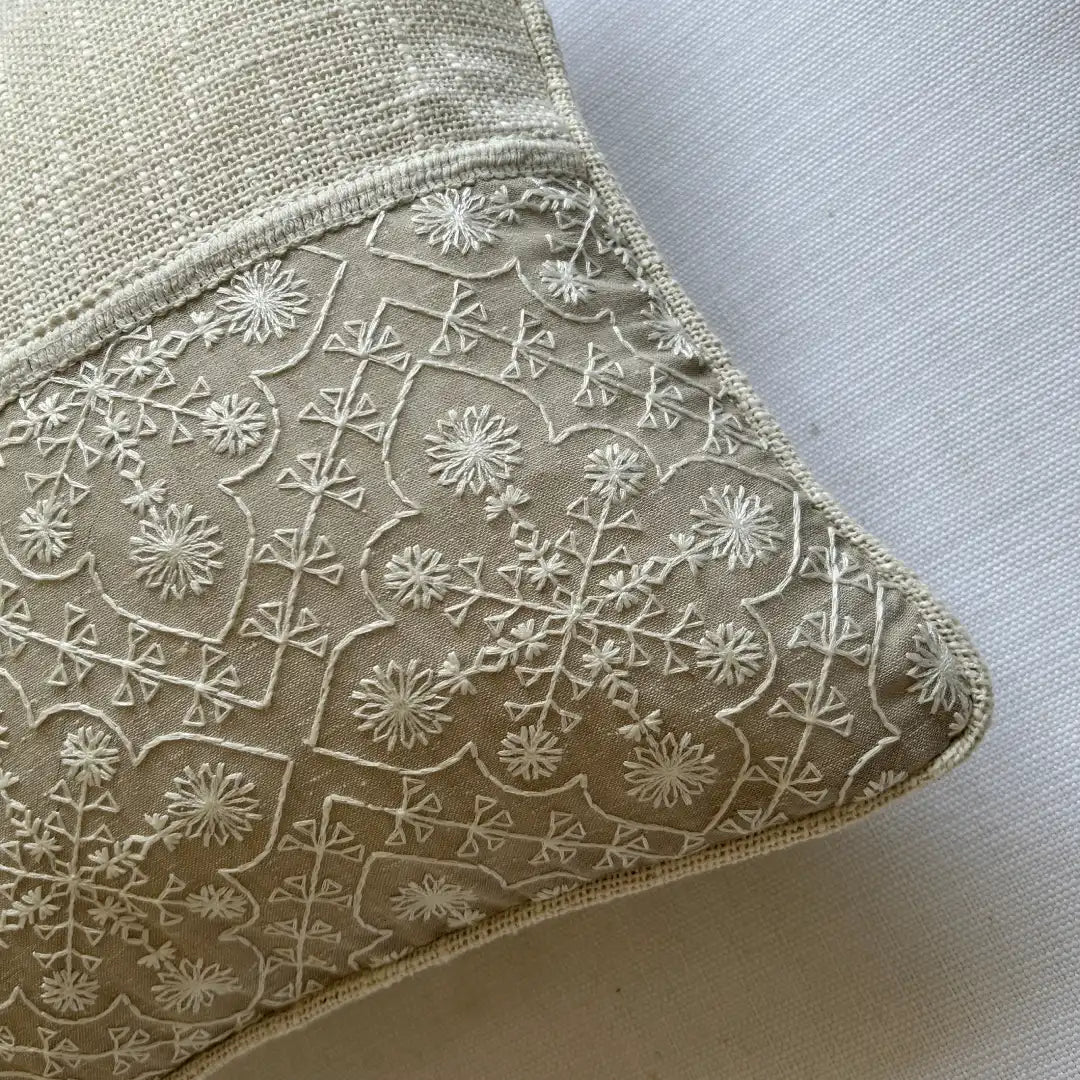 Half & Half Linen Elegance - Premium Cushion cover