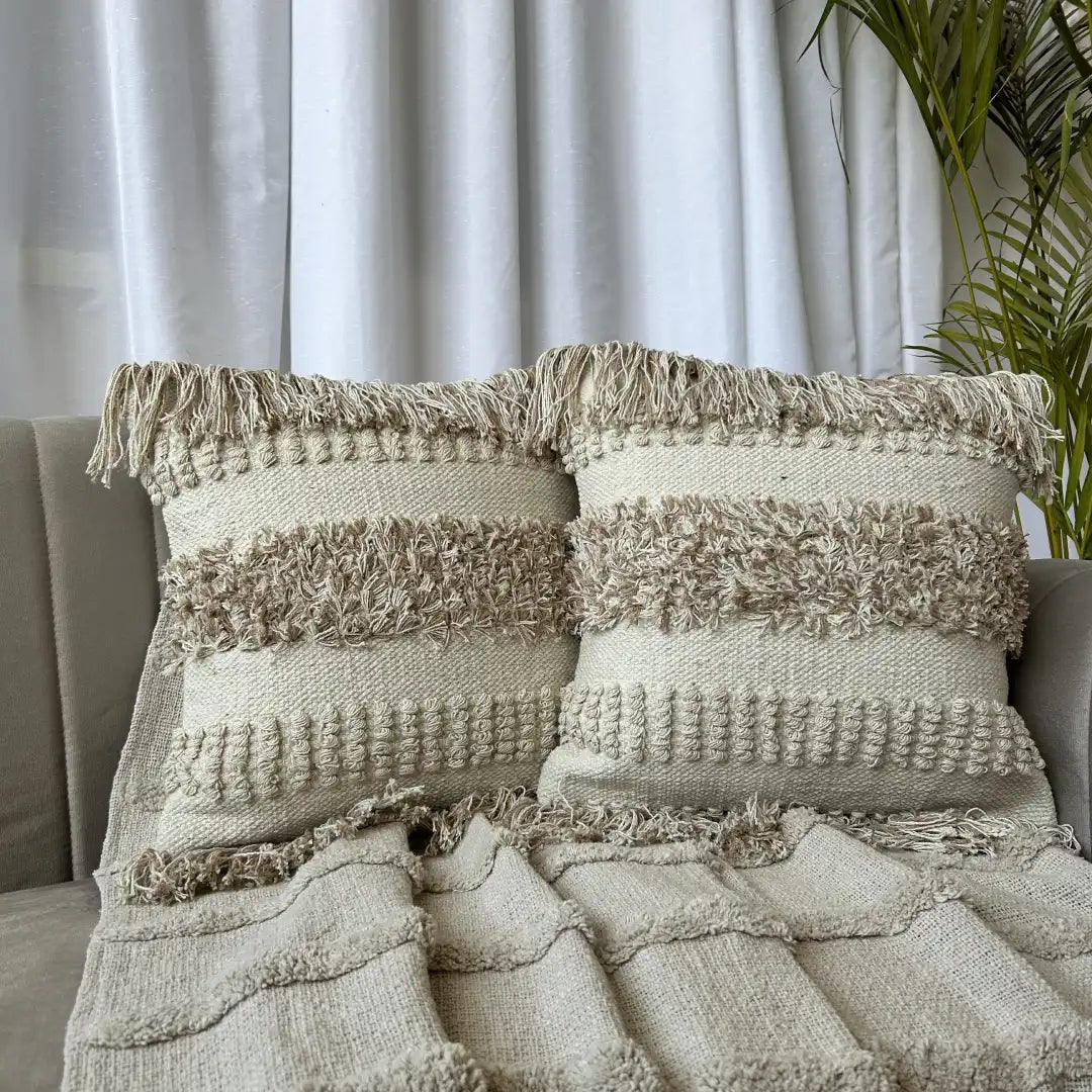 Boho Chic 16x16 Cotton Cushion Cover - Stylish Home Decor for a Cozy Vibe