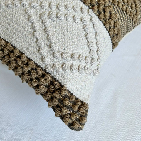 Neutral hues weave - Premium Cushion Cover