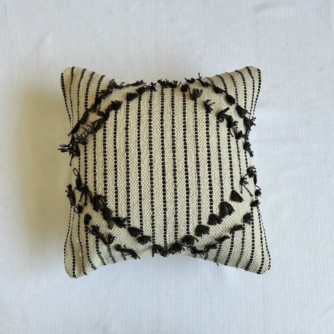 Sleek striped monochrome - Premium Cushion Cover