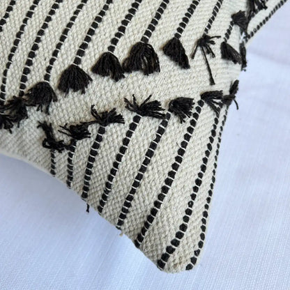 Sleek striped monochrome - Premium Cushion Cover