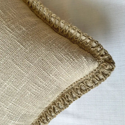 Natural Charm Jute Lace - Premium Cushion Cover