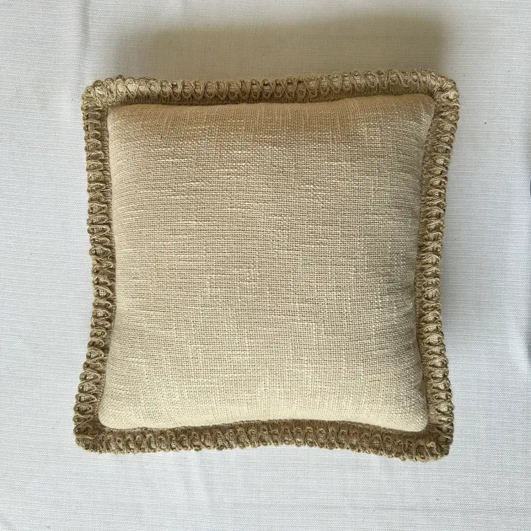 Natural Charm Jute Lace - Premium Cushion Cover