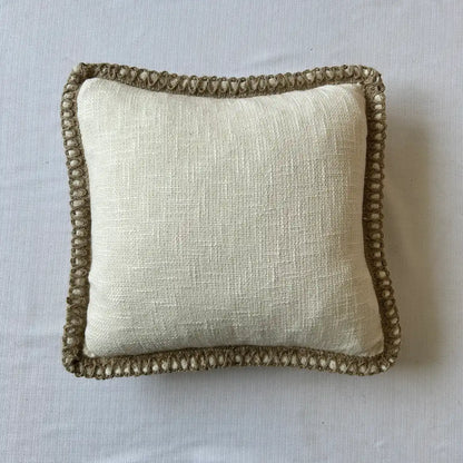 Creamy Comfort Jute Lace - Premium Cushion Cover