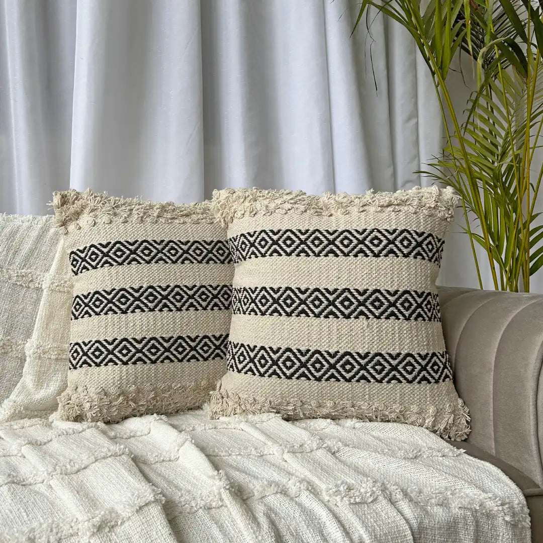 Export House: Elevate Your Décor with Boho Vibes - 16x16 Inch Cotton Cushion Cover