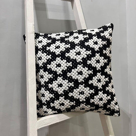 Boho Cushion Cover in Black & White Color