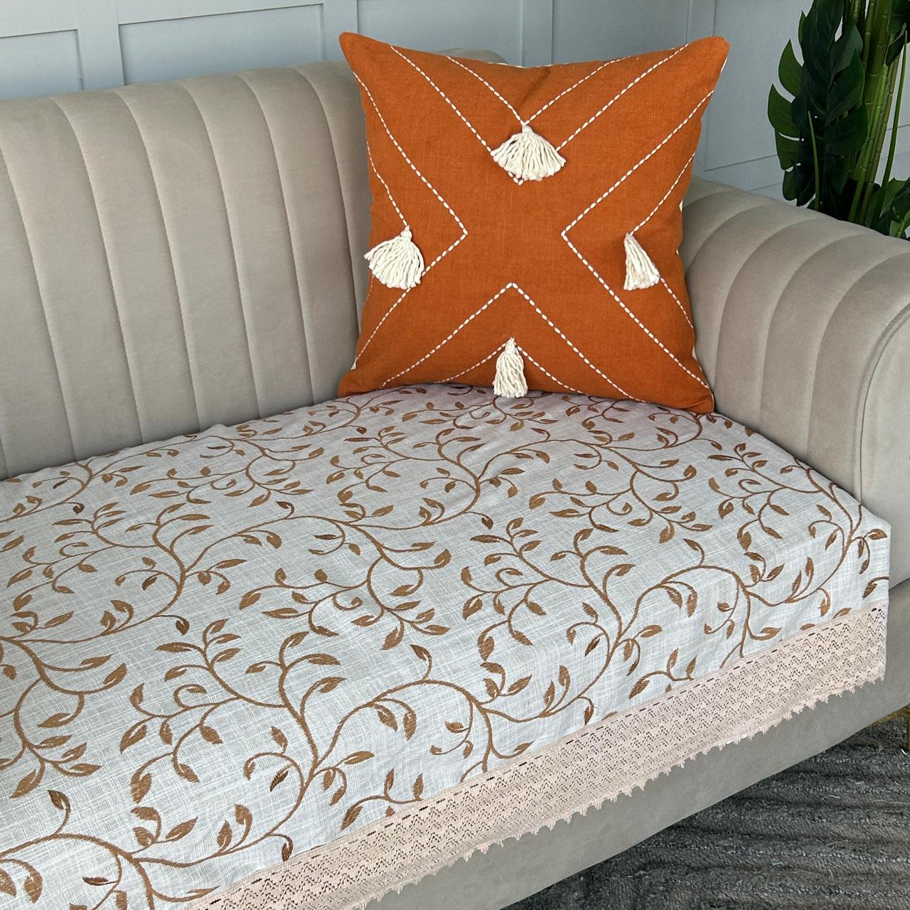 Anti-Skid Embroidery Cotton Sofa Cover