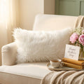 Snow Cloud Faux Fur Cushion Cover – White