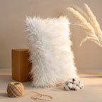 Snow Cloud Faux Fur Cushion Cover â€“ White