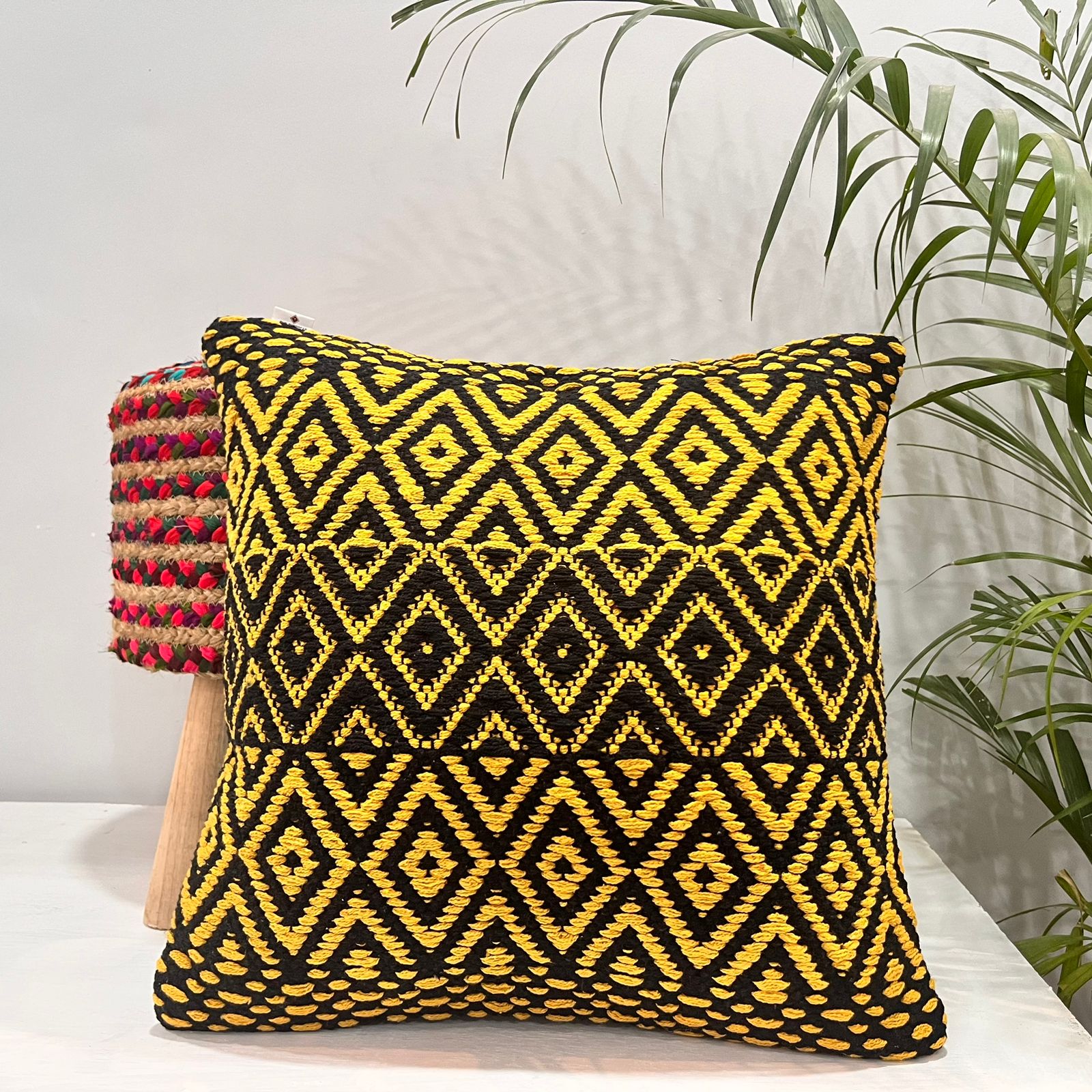 Export House Cotton Boho Cushion Cover -  Size:45cm x 45cm (18" x 18")