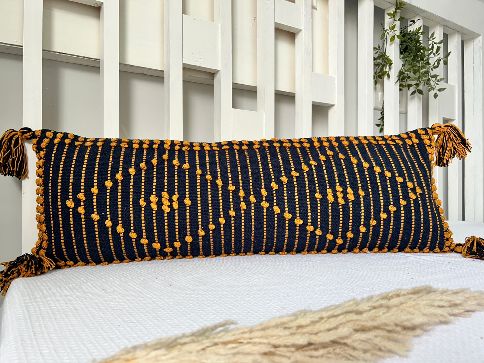 Export House Cotton Boho Lumbar Cover - Size:30cm x 91cm (12" x 36")