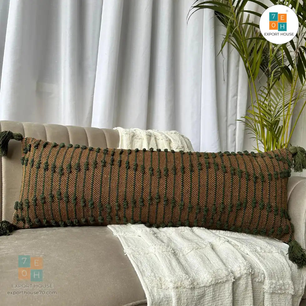 Export House Cotton Boho Lumbar Cover - Size:30cm x 91cm (12" x 36")