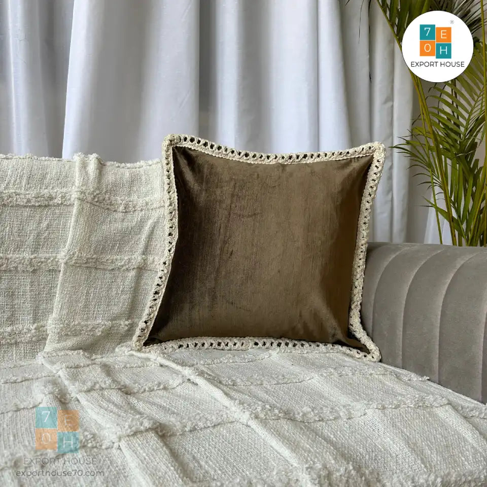 Export House Velvet Plain Cushion Cover -  Size:40cm X 40cm (16" X 16")