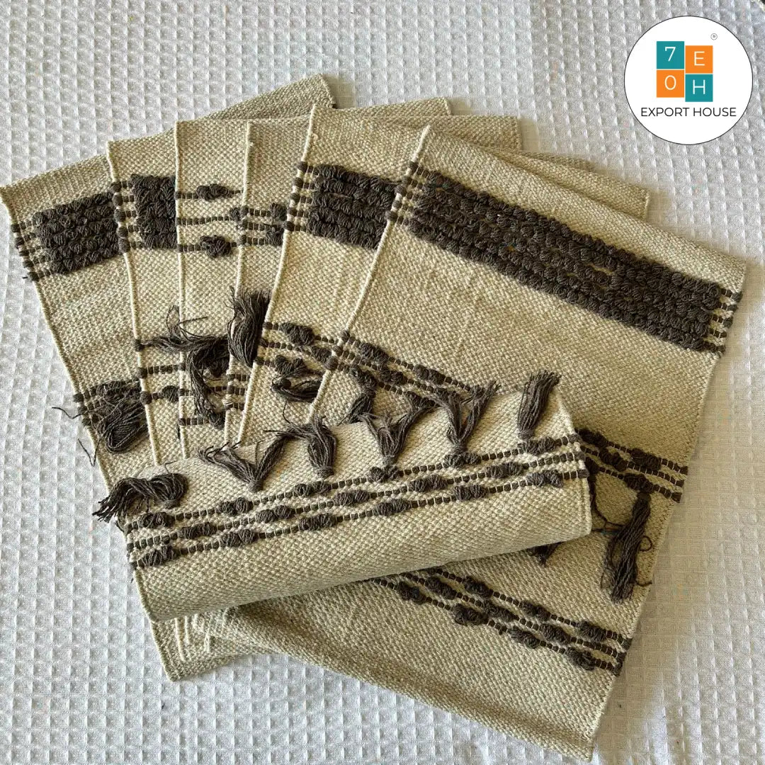 Boho Table Runner with Mats, Material:Cotton