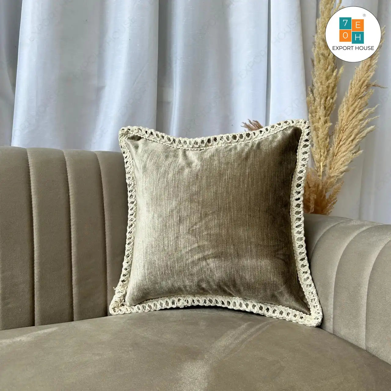 Export House Velvet Plain Cushion Cover -  Size:40cm X 40cm (16" X 16")