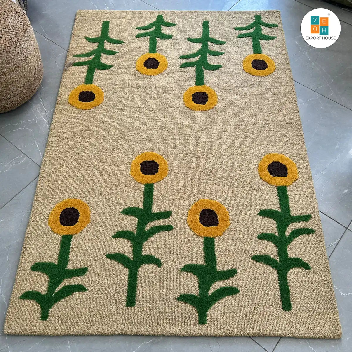 Golden Sunflower Rug - Customized Hand Tufted Floor Carpets