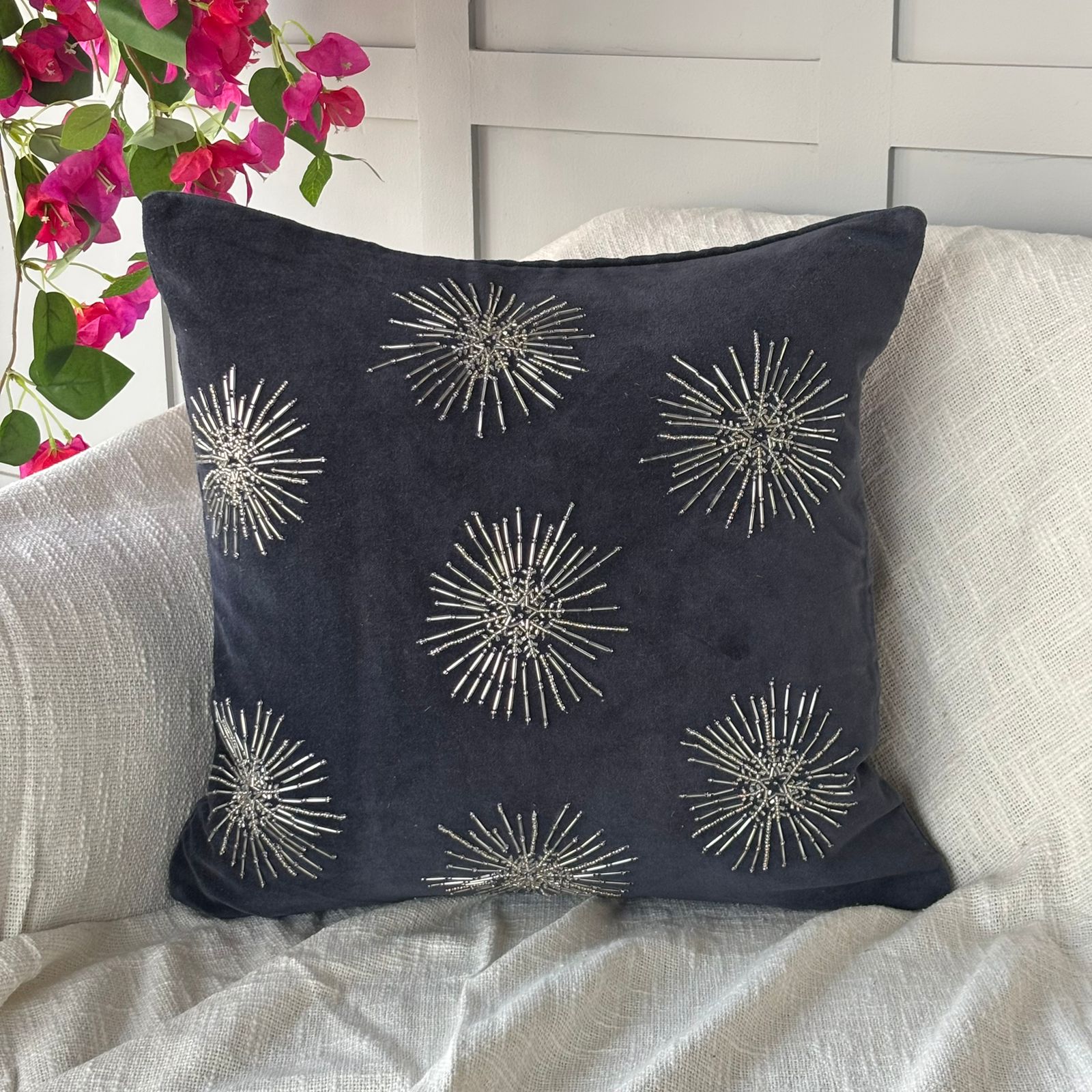 Bead Work Cushion Cover