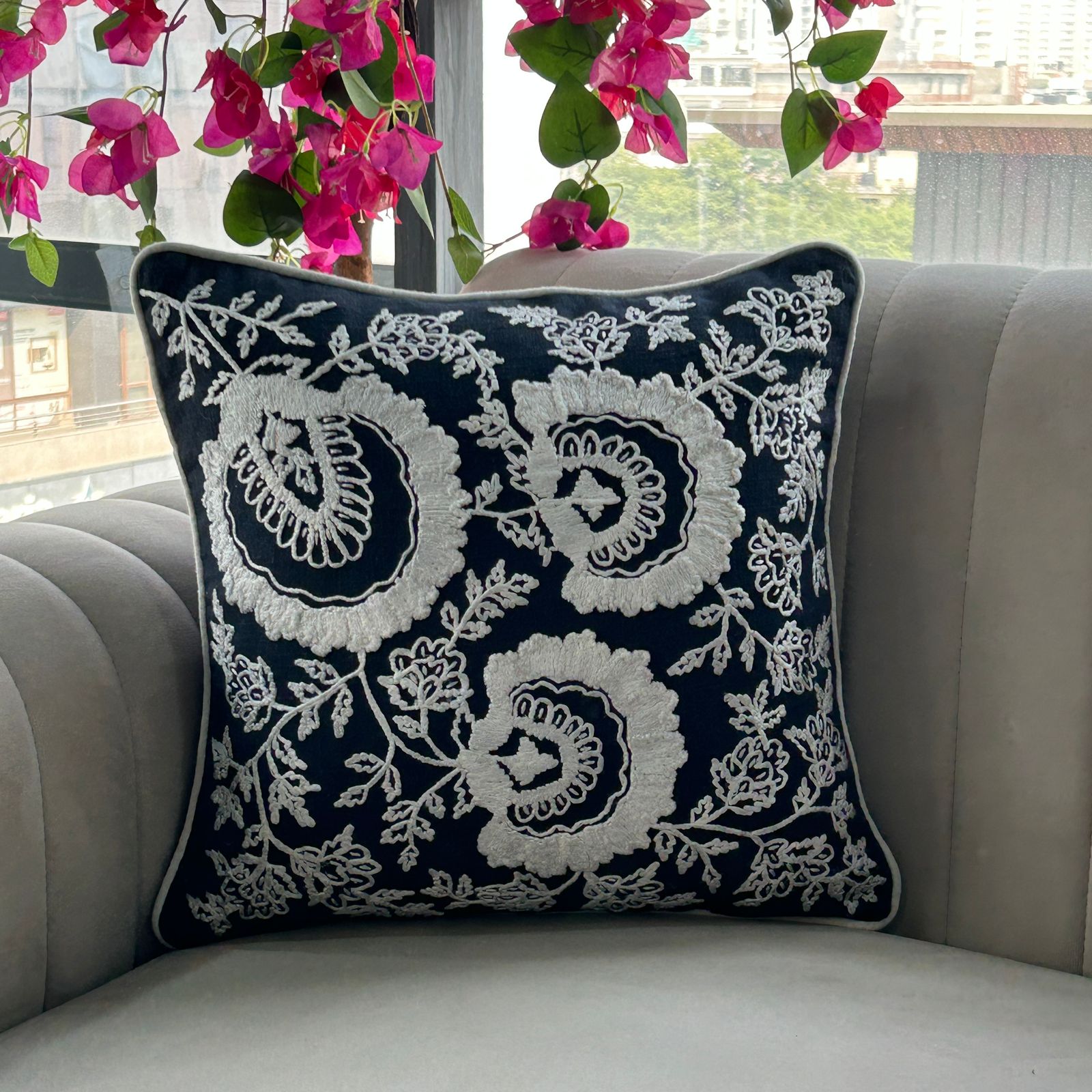 Embroidered Cushion Cover