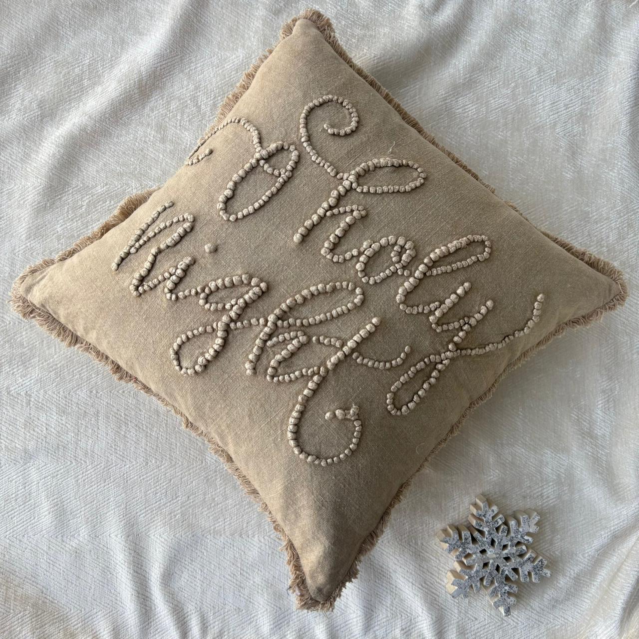 Christmas Embroidered Cushion Cover