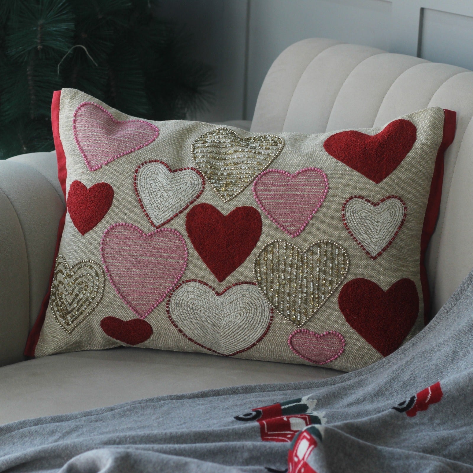 Embroidered CHRISTMAS LUMBAR COVERS