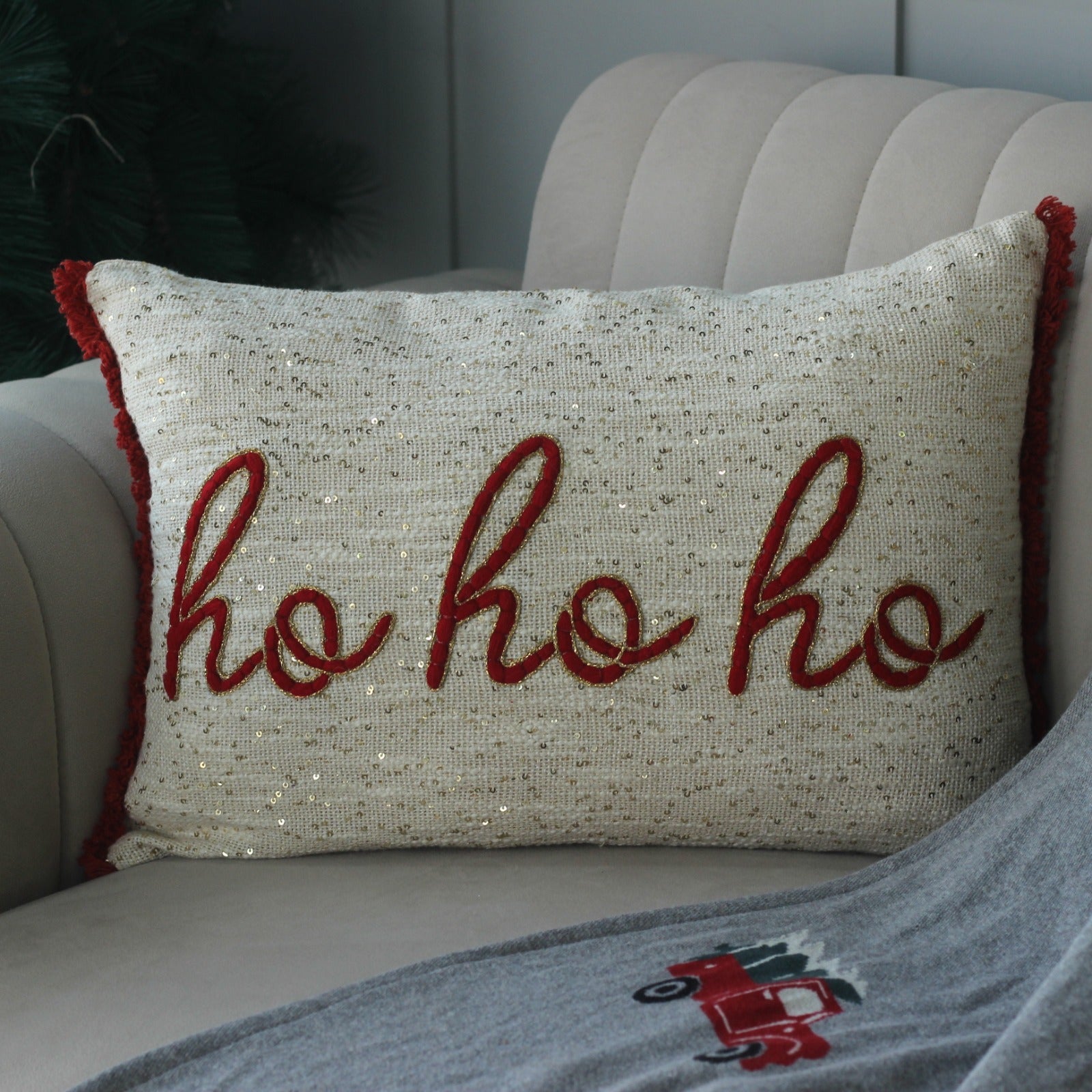 Embroidered CHRISTMAS LUMBAR COVERS