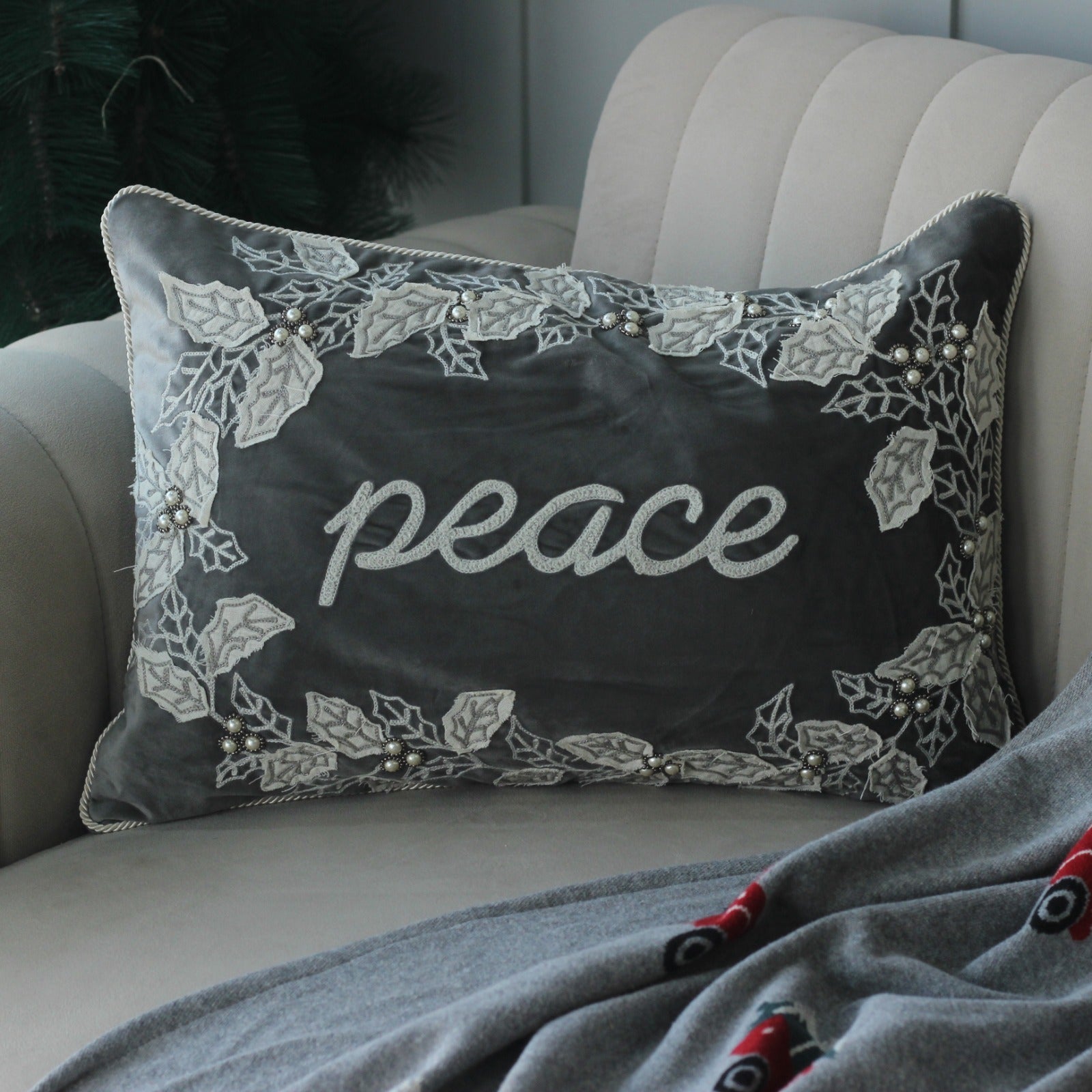 Embroidered CHRISTMAS LUMBAR COVERS