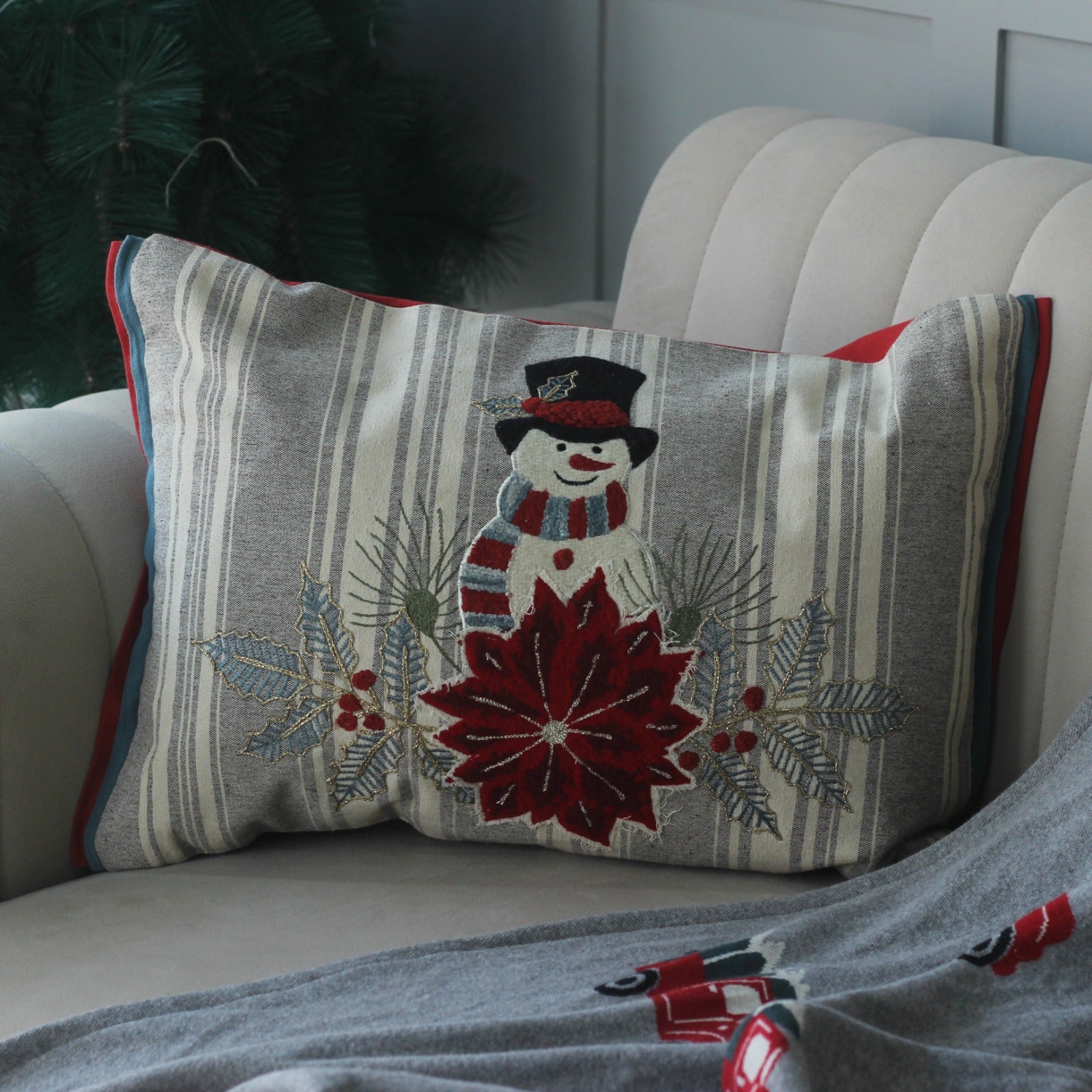 Embroidered CHRISTMAS LUMBAR COVERS