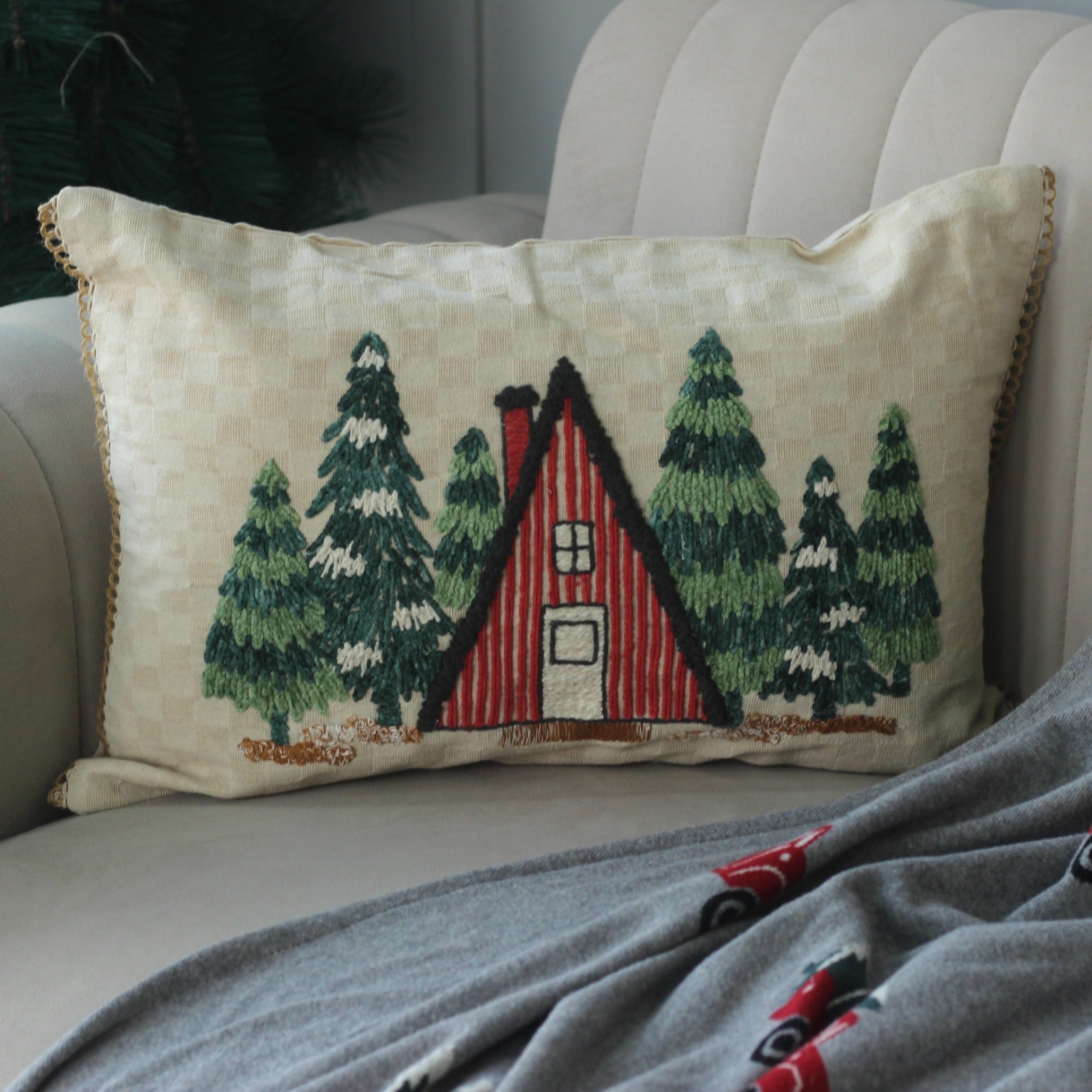 Embroidered CHRISTMAS LUMBAR COVERS