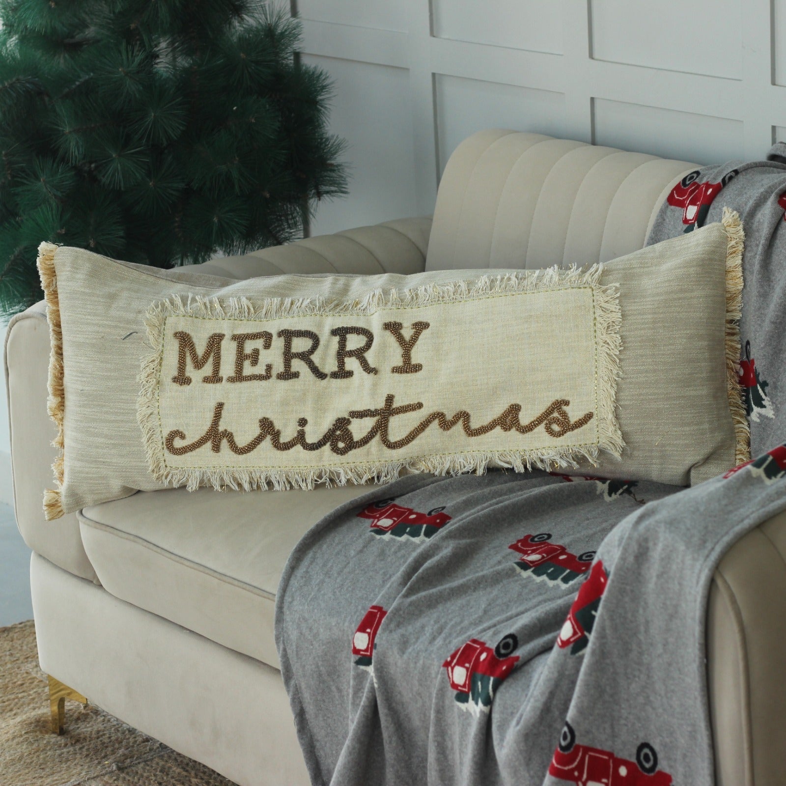 Embroidered CHRISTMAS LUMBAR COVERS