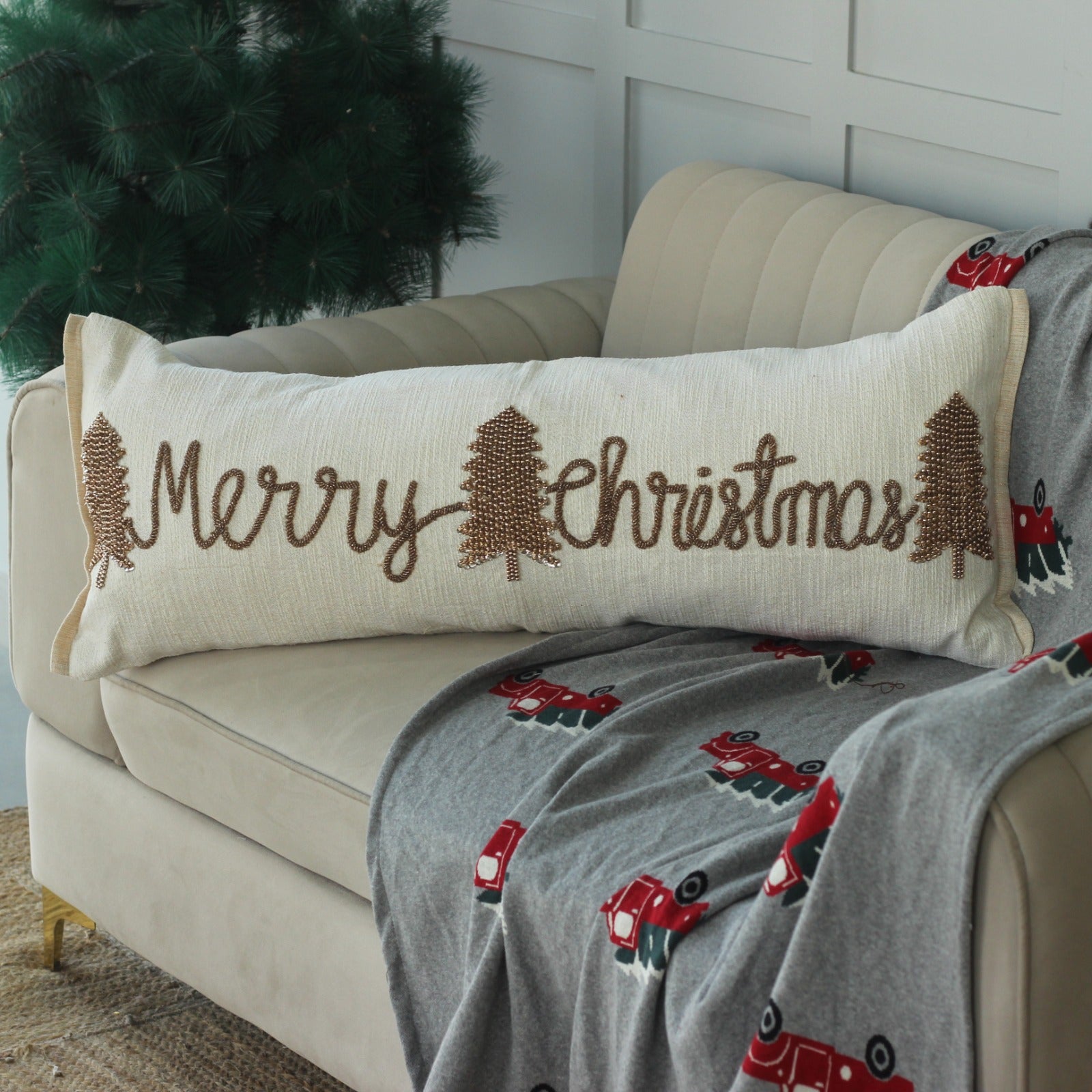 Embroidered CHRISTMAS LUMBAR COVERS