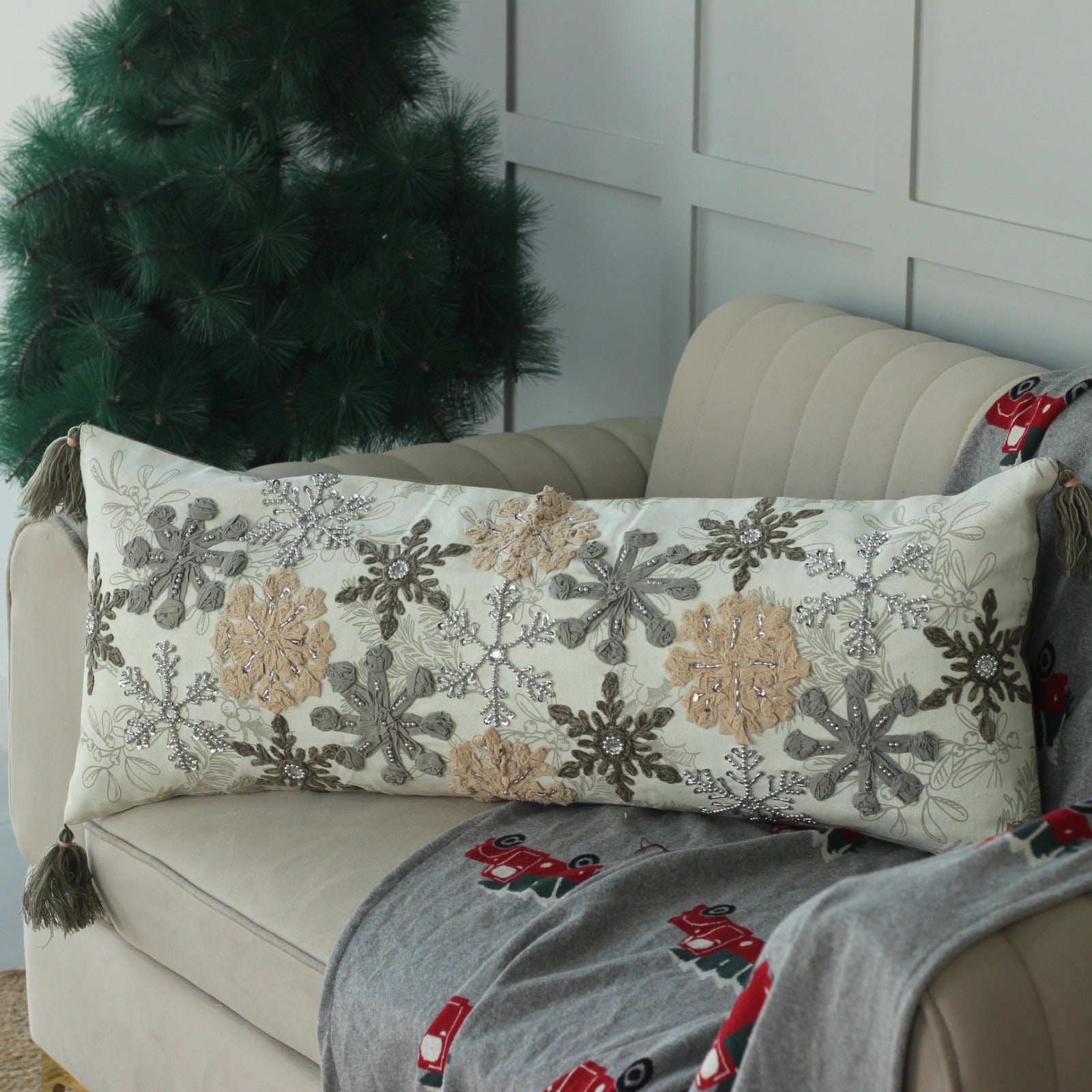 Embroidered CHRISTMAS LUMBAR COVERS