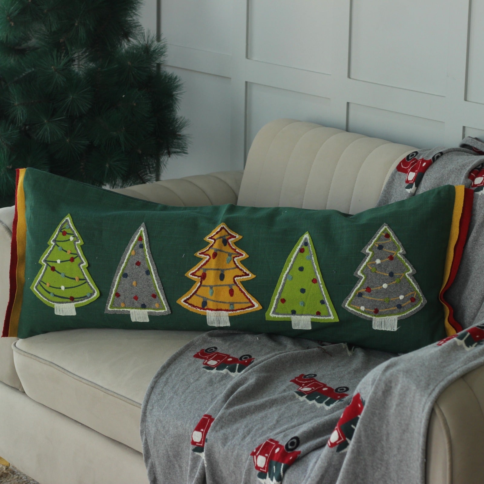 Embroidered CHRISTMAS LUMBAR COVERS