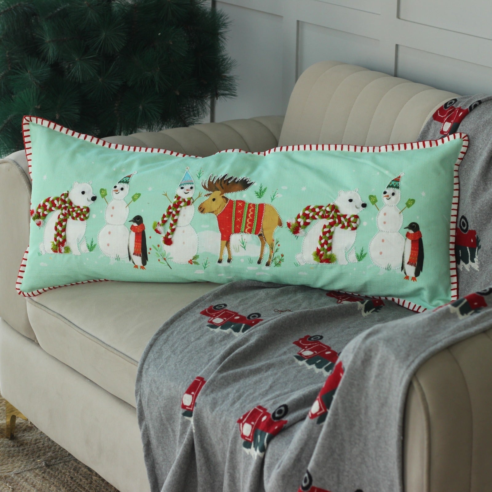 Embroidered CHRISTMAS LUMBAR COVERS