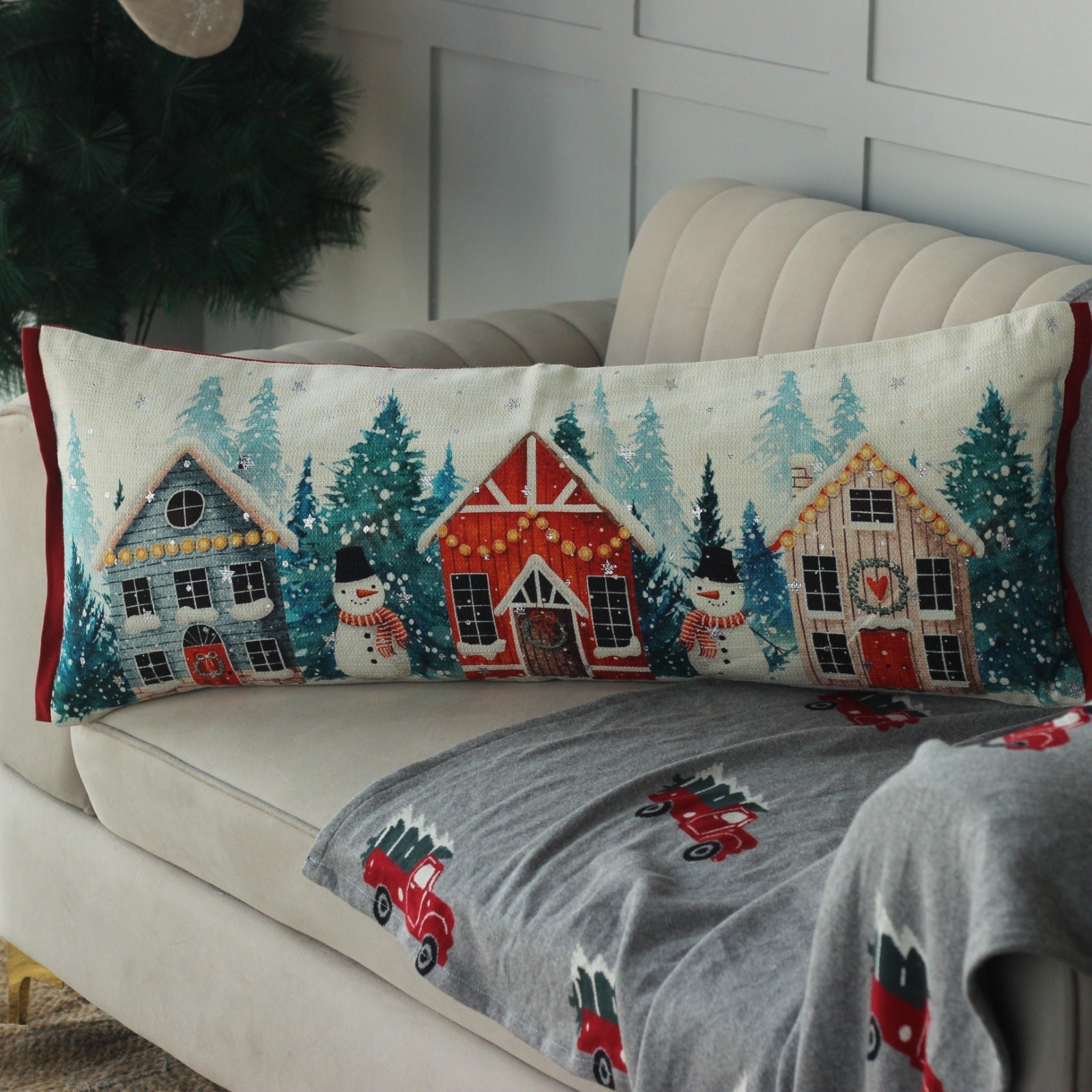 Embroidered CHRISTMAS LUMBAR COVERS
