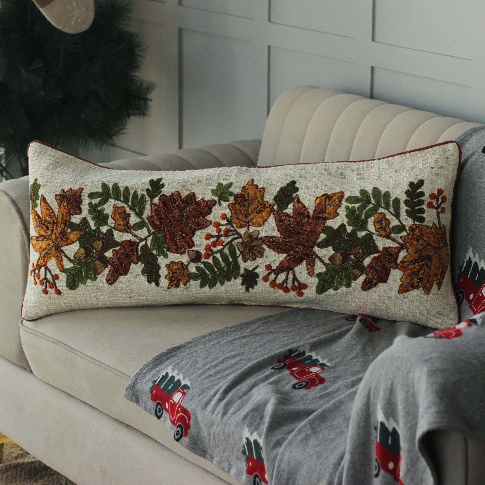 Embroidered CHRISTMAS LUMBAR COVERS